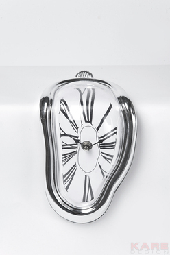 Table Clock Flow Silver