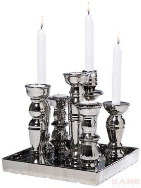 Candle Holder Multiple Chrome Small