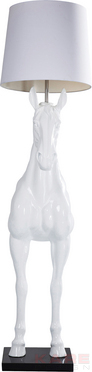 Floor Lamp Standing Horse White
