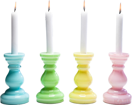 Candle Holder Pastel Fusil 16cm Assorted