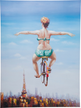 Picture Touched Bicycle Girl 120x160cm