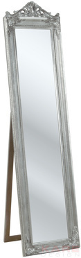 Standing Mirror Baroque Silver