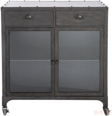 Factory Dresser Metal, 2 Drawer