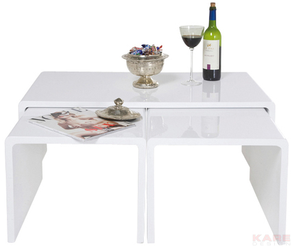 Coffee Table Shiny White (3/Set)
