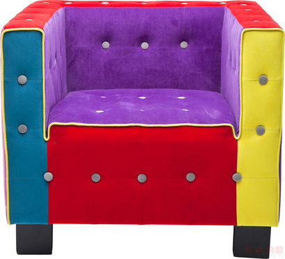 Arm Chair Cube Button Multicoloure