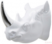 Deco Head Silver Horn Rhino