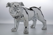 Deco Figur Bulldogge Silver Eco 42cm