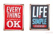 Picture Sign Life OK 40x30Assorted