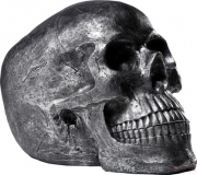 Deco Skull Head Silver Antique