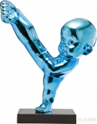Deco Figurine Kung Fu Boy Kick Blue