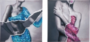 Oil Picture Glam Body Lady  assorted 100x100cm