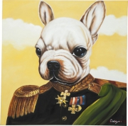 Oil Painting  Little General Bull Dog 100x100cm