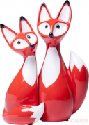 Deco Figurine Fox Couple (2/Set)