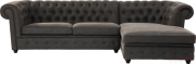 Corner Sofa Oxford Graphite 3-Seater+Recamiere R