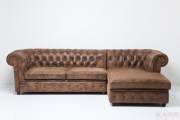 Corner Sofa Oxford 3-Seater+Recamiere Vintage Eco