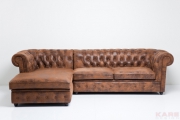 Corner Sofa Oxford 3-Seater+Recamiere Vintage Eco