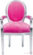 Chair with Armrest Louis Silverleaf Pink