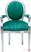 Chair with Armrest Louis Silverleaf Turquoise