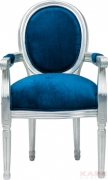 Chair with Armrest Louis Silverleaf Blue